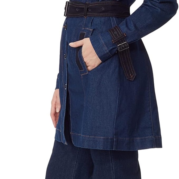 Christian Siriano Gloria Vanderbilt Denim Trench jacket 6 - Picture 5 of 16
